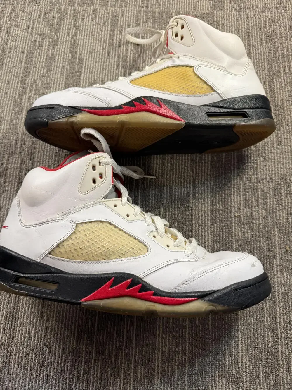 Nike Air Jordan 5 Retro Shoes Mens Size 13 White Red Black Fire Red 136027-100
